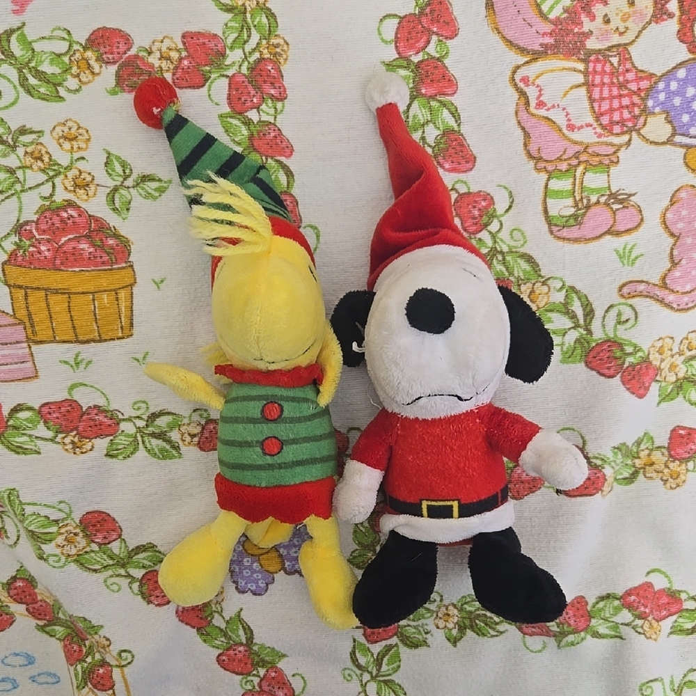 Peanuts Snoopy And Woodstock Christmas Plush Dog Toy Set